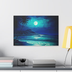 "Midnight's Serenade" Stretched Canvas Print