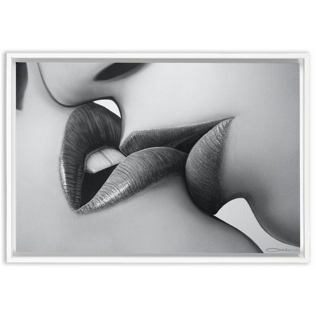 "The Kiss" Framed Traditional Stretched Canvas