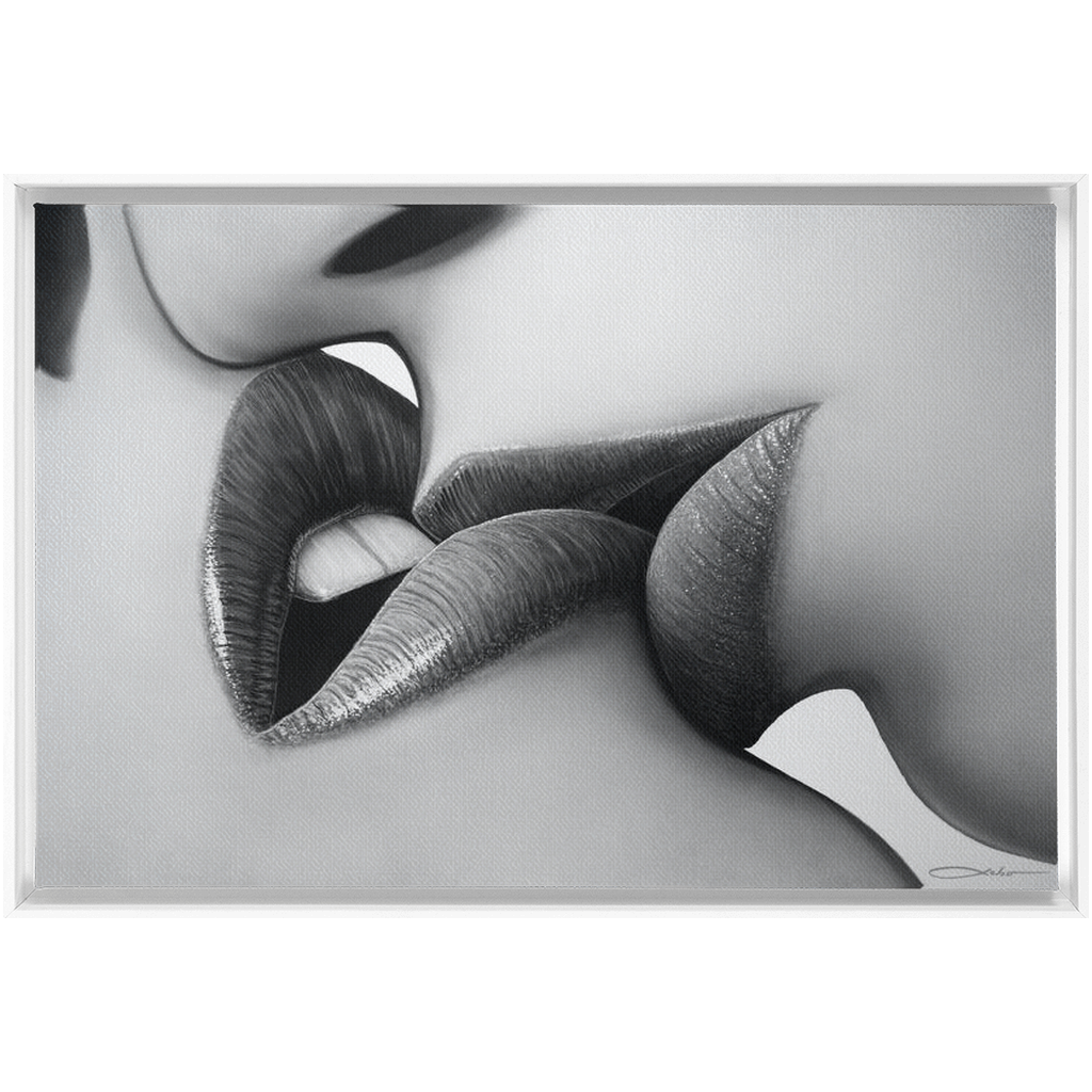 "The Kiss" Framed Traditional Stretched Canvas