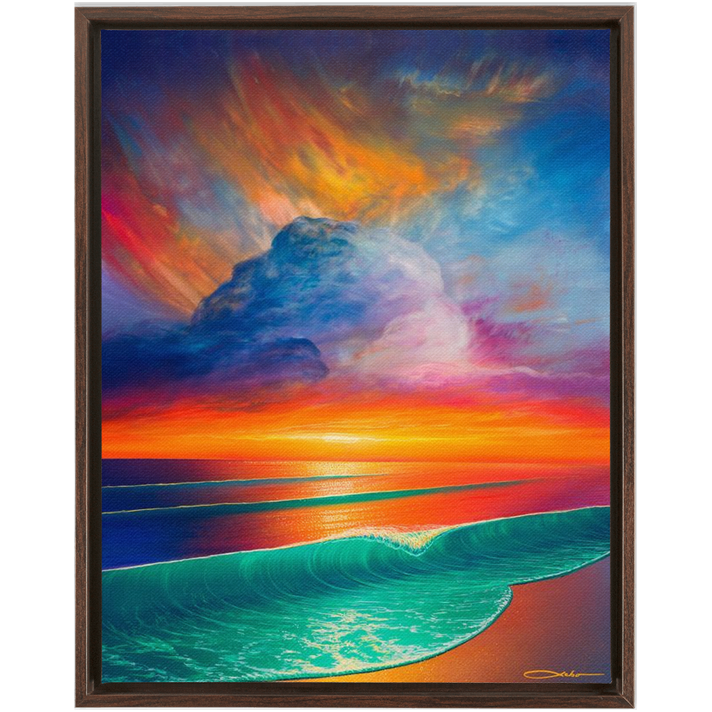 "Break Of Dawn" Framed Traditional Stretched Canvas