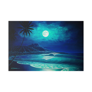 "Midnight's Serenade" Stretched Canvas Print