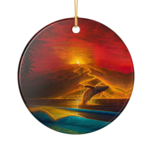 "Mauna Loa Awakes" Ceramic Ornament