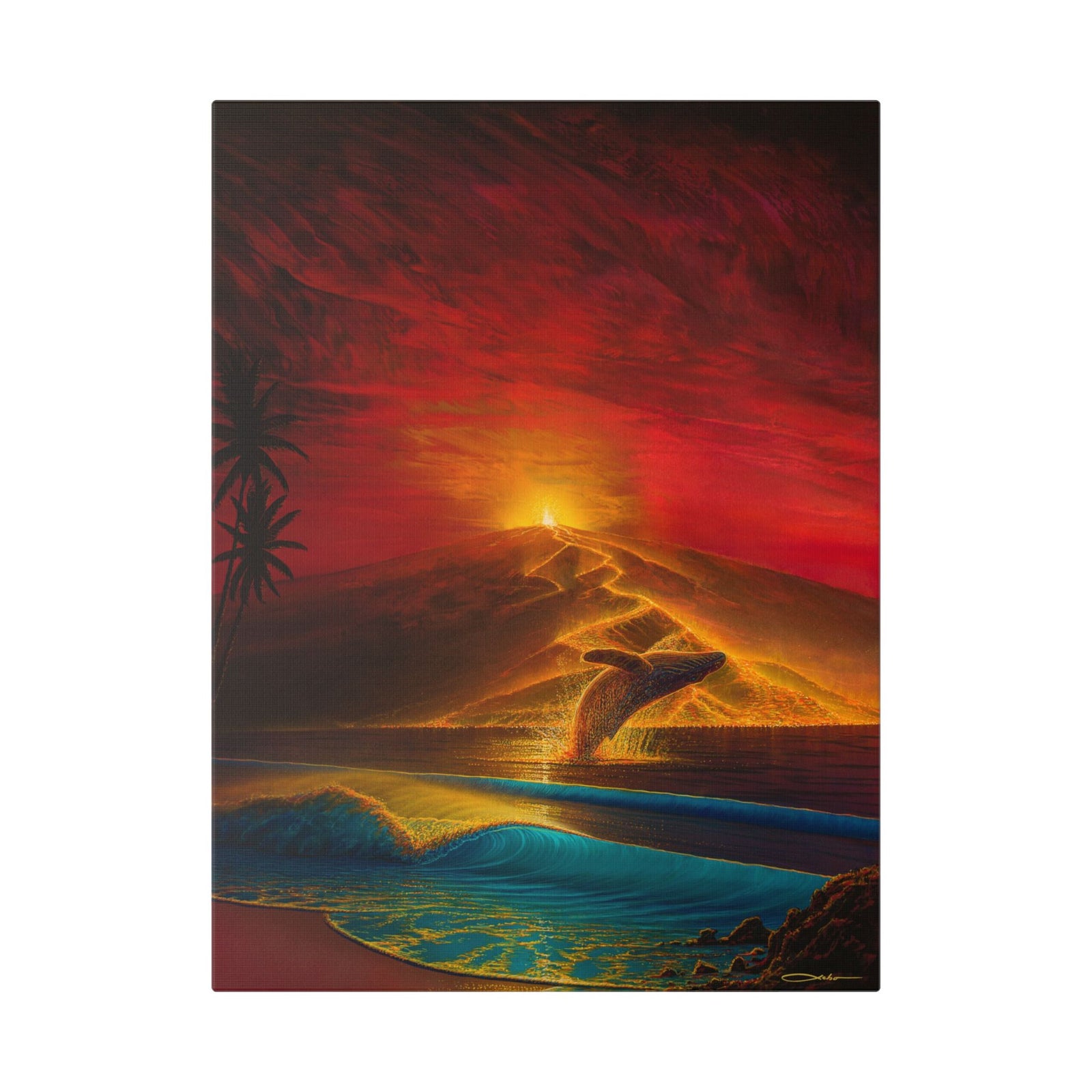 "Mauna Loa Awakes" Stretched Canvas Print