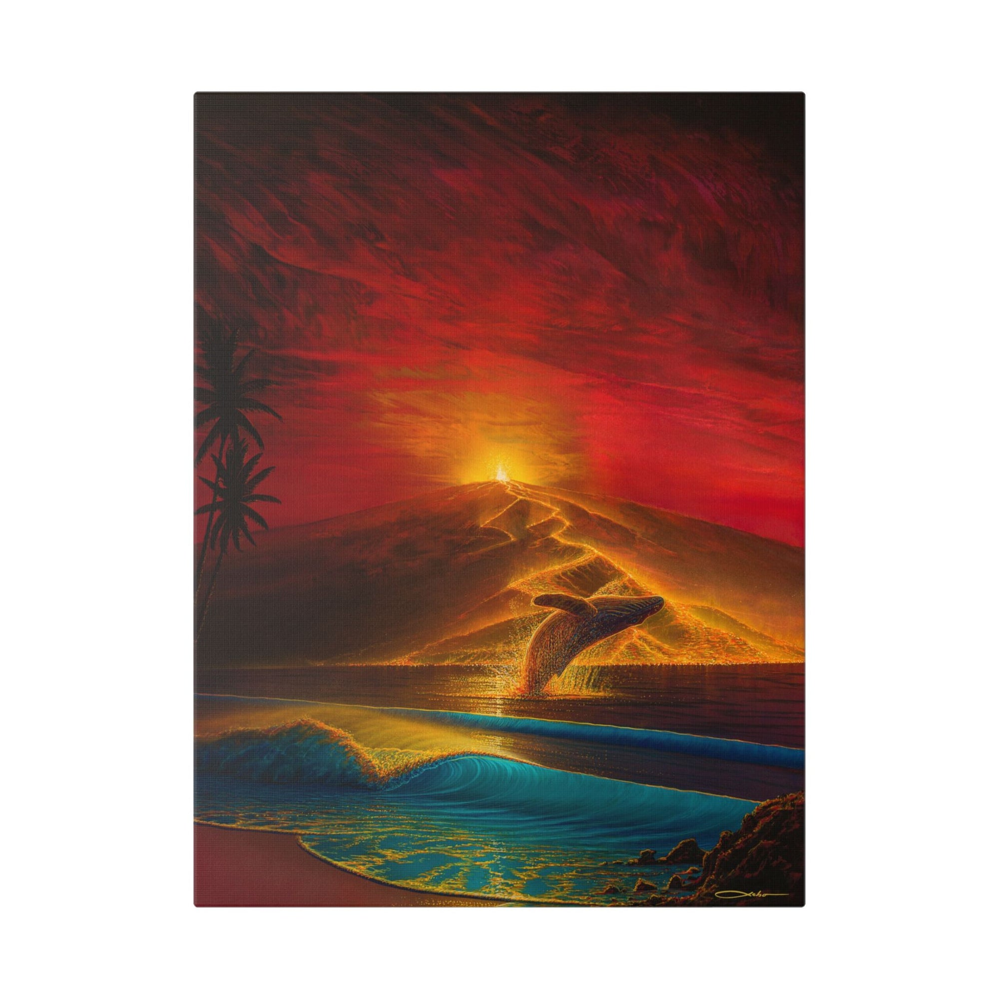 "Mauna Loa Awakes" Stretched Canvas Print