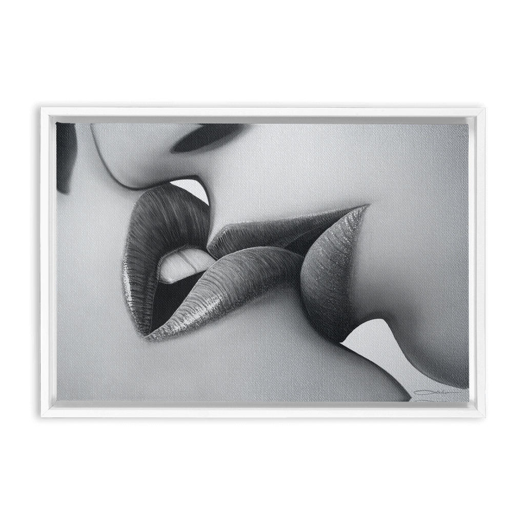 "The Kiss" Framed Traditional Stretched Canvas