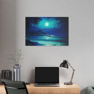 "Midnight's Serenade" Stretched Canvas Print
