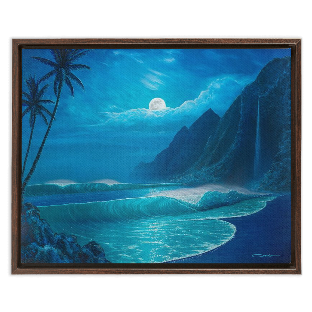 "Elegance Of The Moon" Framed Traditional Stretched Canvas