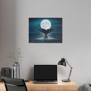 "Whale Moon" Stretched Canvas Print