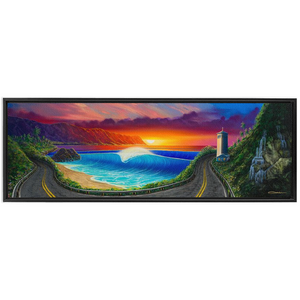 "Sunset At Waimea" Framed Traditional Stretched Canvas