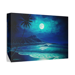 "Midnight's Serenade" Stretched Canvas Print