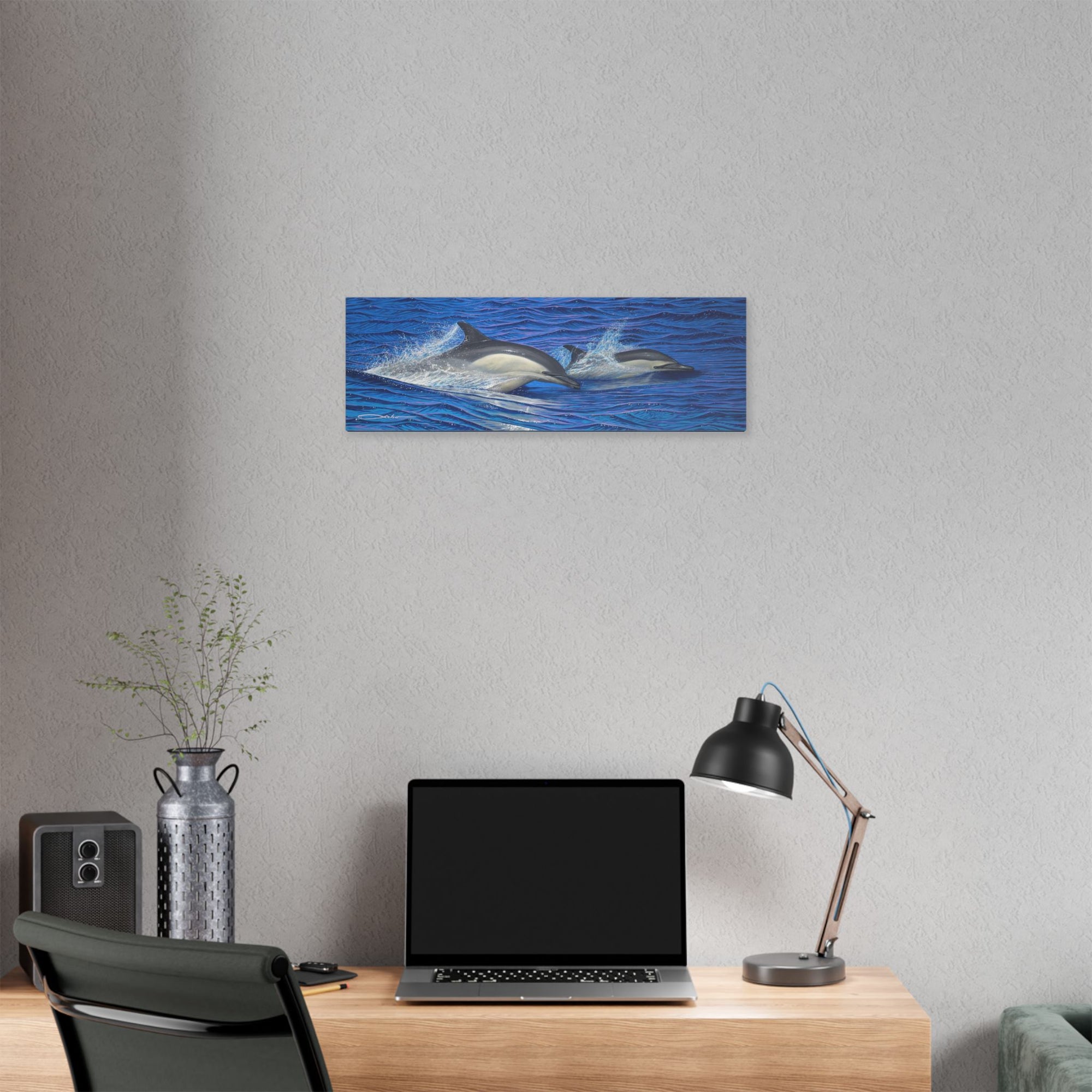 "Dolphin Blue" Stretched Canvas Print