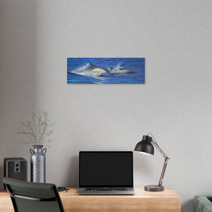 "Dolphin Blue" Stretched Canvas Print