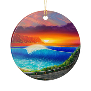 "Sunset At Waimea" Ceramic Ornament