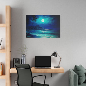 "Midnight's Serenade" Stretched Canvas Print