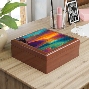 "Mokuleia Sunset" Jewelry Box — Tropical Beach Keepsake Box