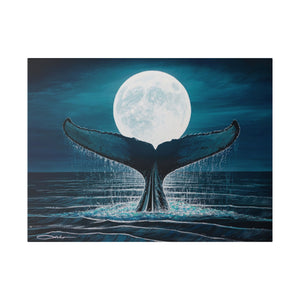 "Whale Moon" Stretched Canvas Print