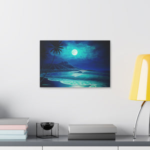 "Midnight's Serenade" Stretched Canvas Print