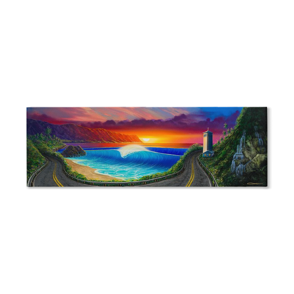 "Sunset At Waimea" Traditional Stretched Canvas