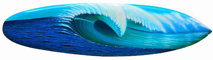 40" "Blue Rush" Original Painting on Mini Surfboard with Epoxy Finish
