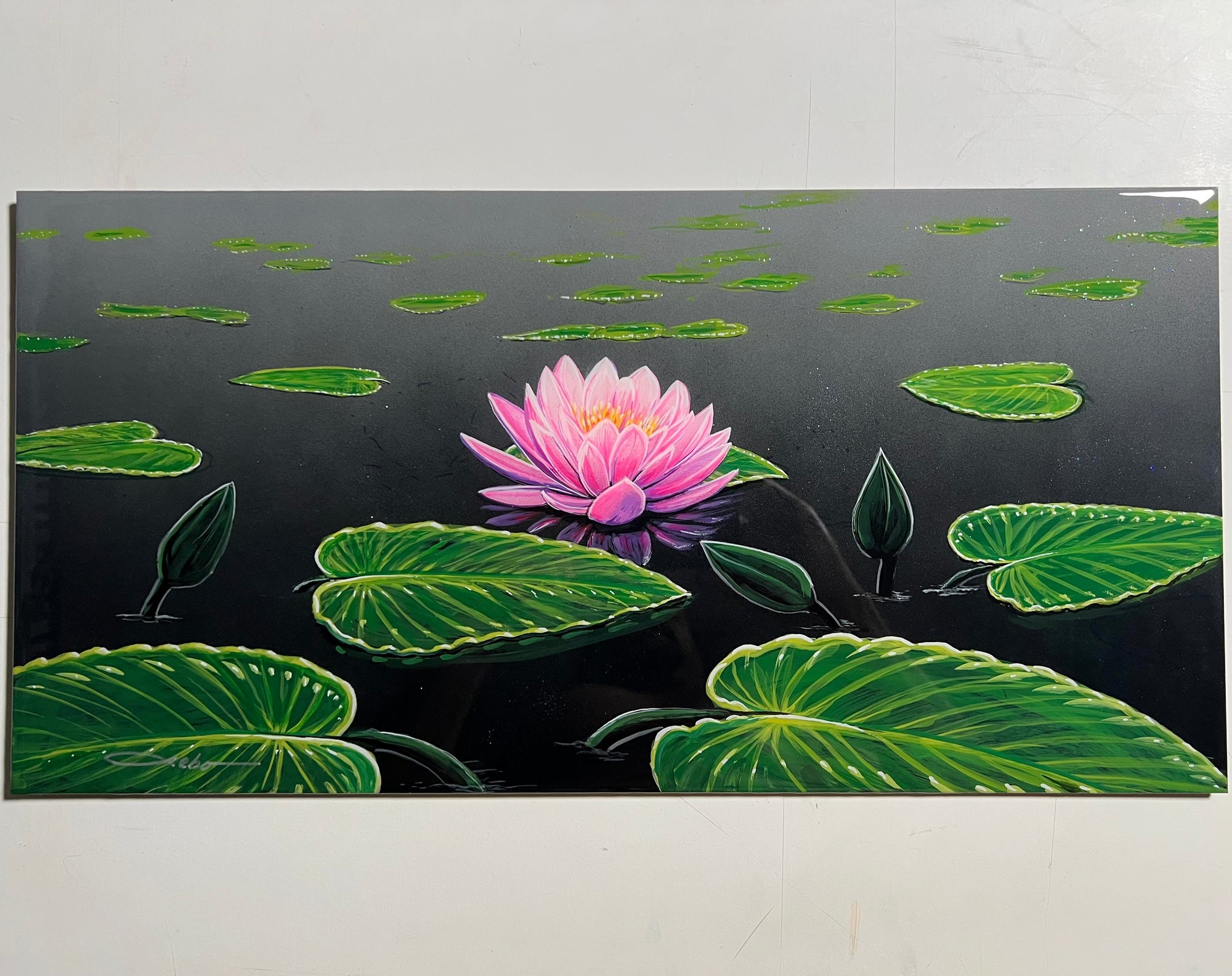 “Pink Sparkle”” Original Painting on 12” x 24”