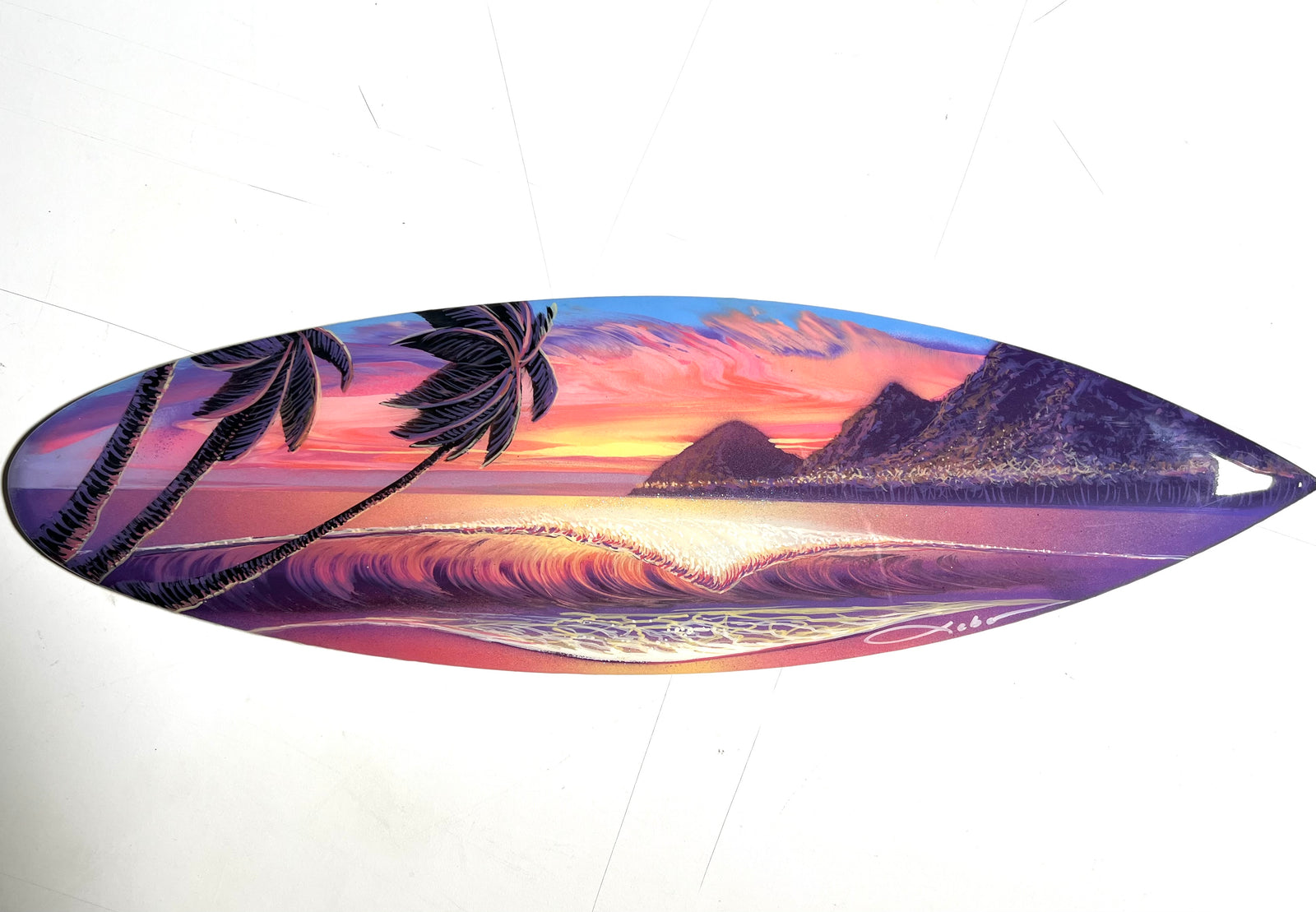 “Taste the Rainbow" Original Painting on Mini Surfboard