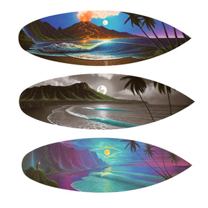 Full Moon Collection 15" Mini Surfboard Prints (Set of 3)