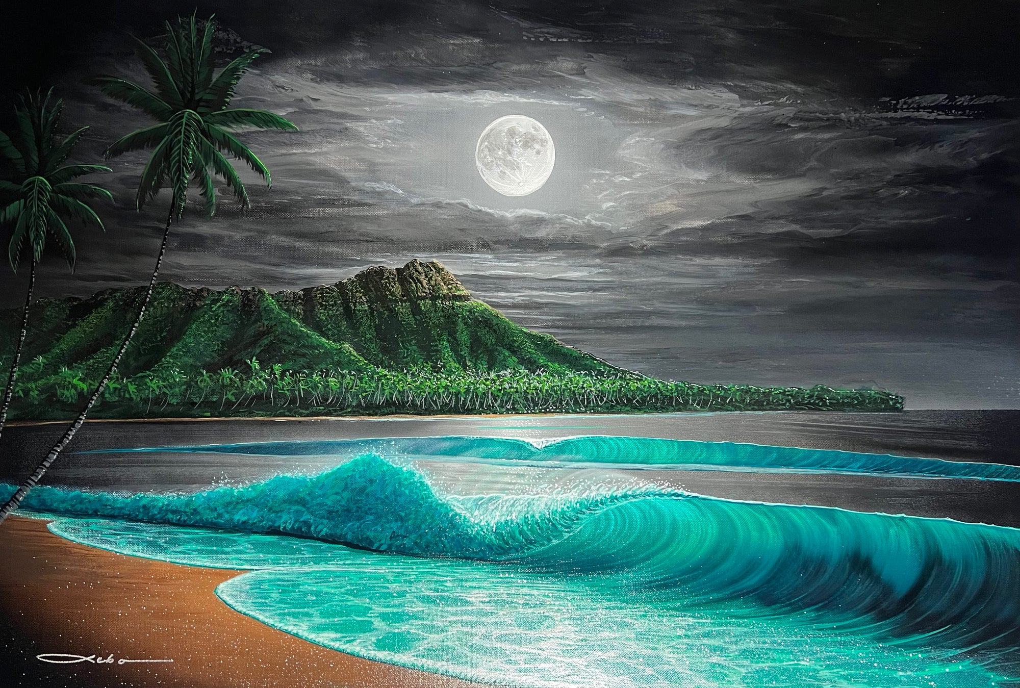 “ By The Sea Waikiki” Original Painting on 24” x 36”