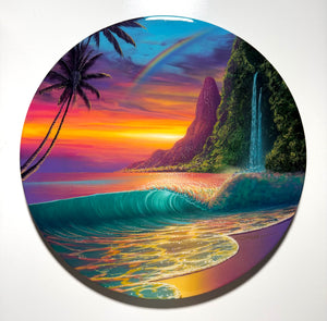 “Heaven’s Window " Original Painting on 20” round panel with epoxy finish