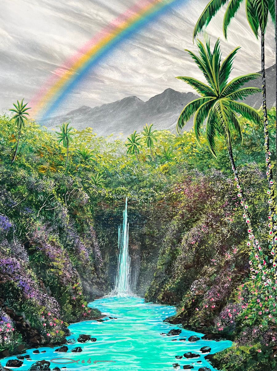 “Under The Rainbow" Original Painting 12” x 16” wood panel