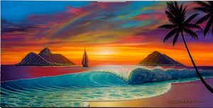 “Sailing Lanikai" Original Painting on 12” x 24”