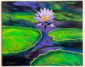 “The First Lily“” Original Painting on 18” x 24” wood frame Abel