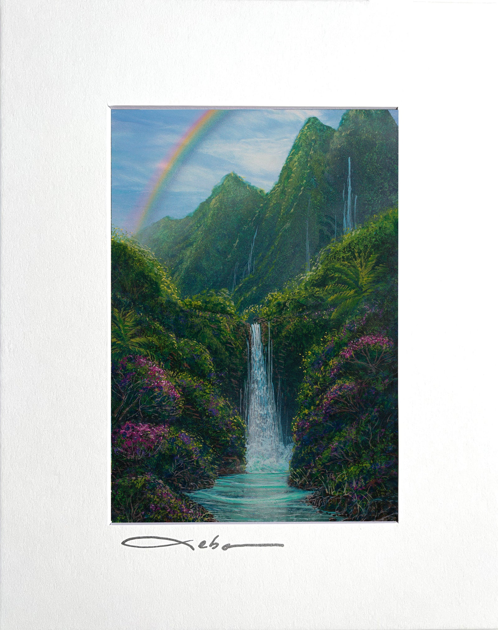"Garden of Sacred Falls" 8" x 10" Matted Print