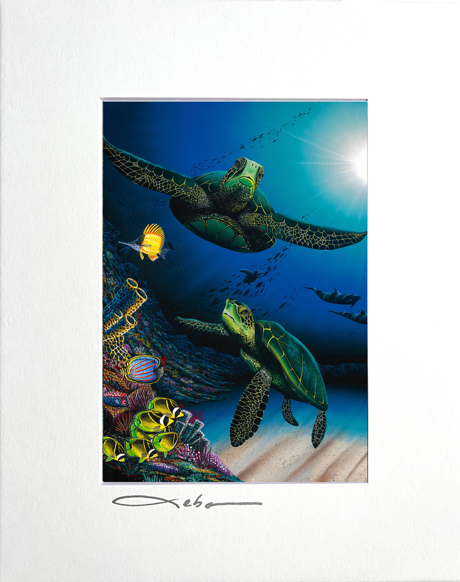 "Honu Reef" 8" x 10" Matted Print