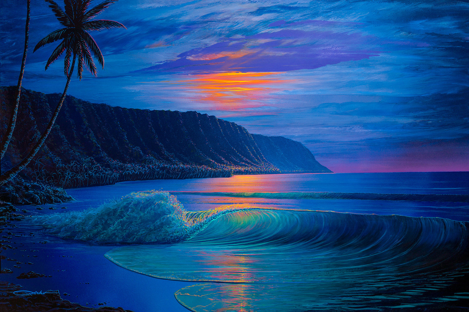 “Haleiwa Harvest Moon” Limited Edition on Canvas