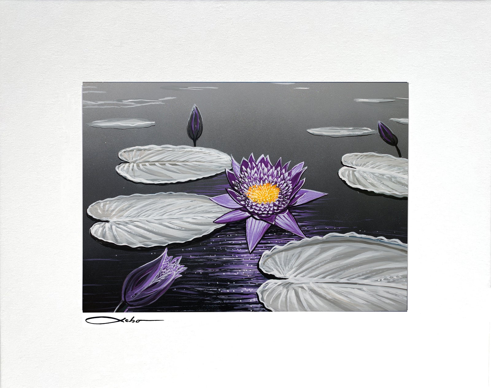 "Lavender Lotus" 8" x 10" Matted Print