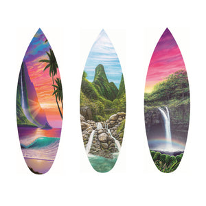 Waterfall Collection 15" Mini Surfboard Prints (Set of 3)