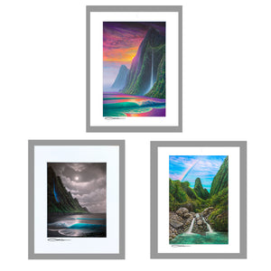 Waterfall Collection 11" x 14" Matted Prints (Set of 3)