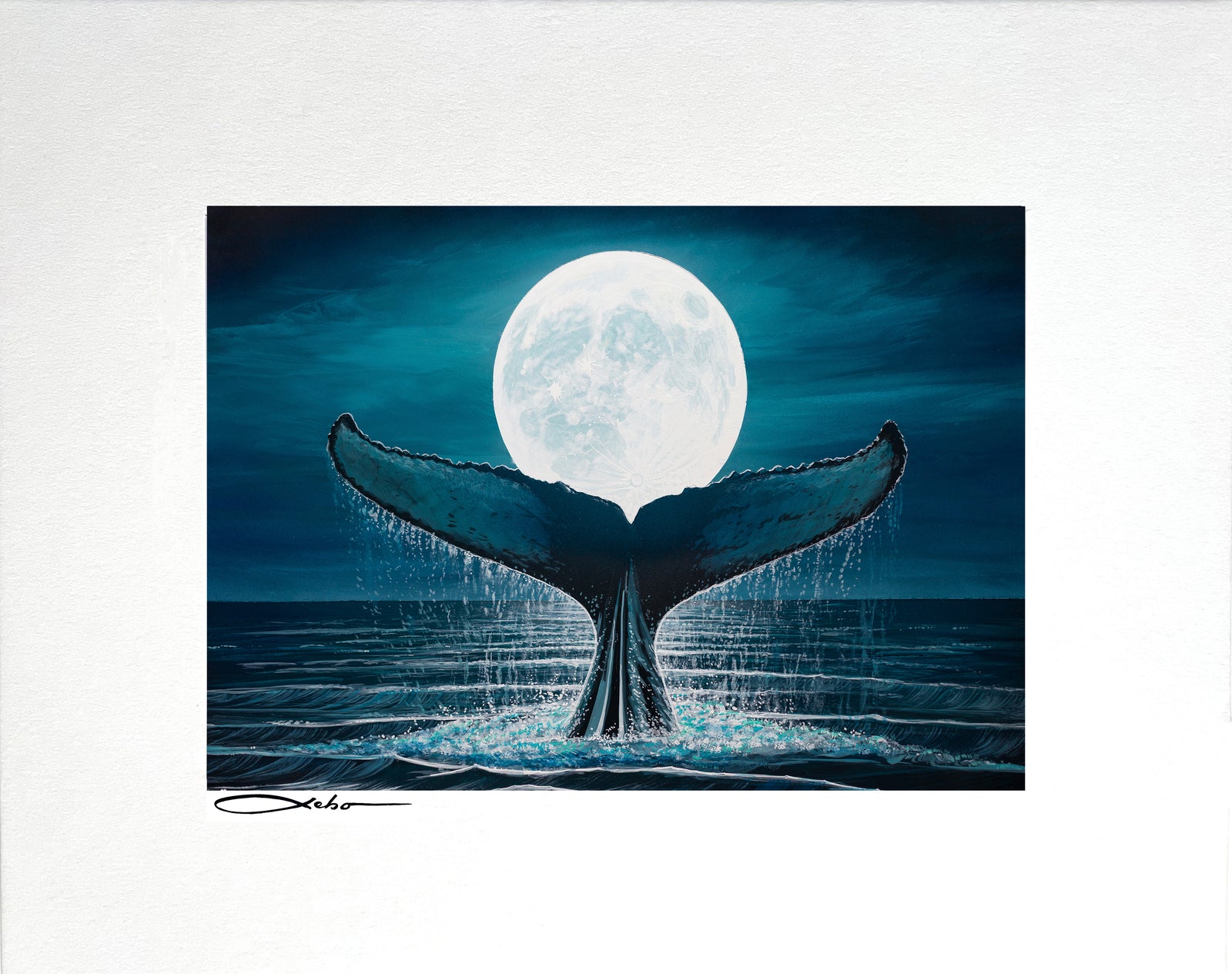 "Whale Moon" 8" x 10" Matted Print