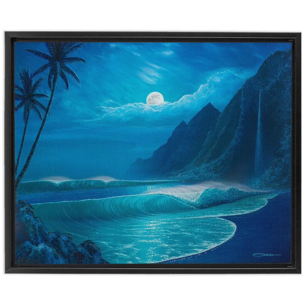 "Elegance Of The Moon" Framed Traditional Stretched Canvas