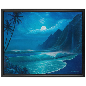 "Elegance Of The Moon" Framed Traditional Stretched Canvas