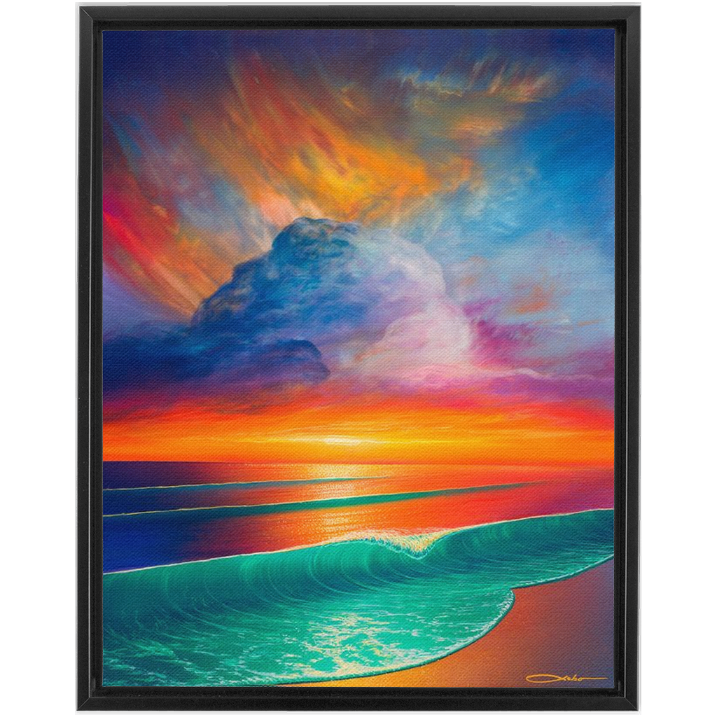 "Break Of Dawn" Framed Traditional Stretched Canvas