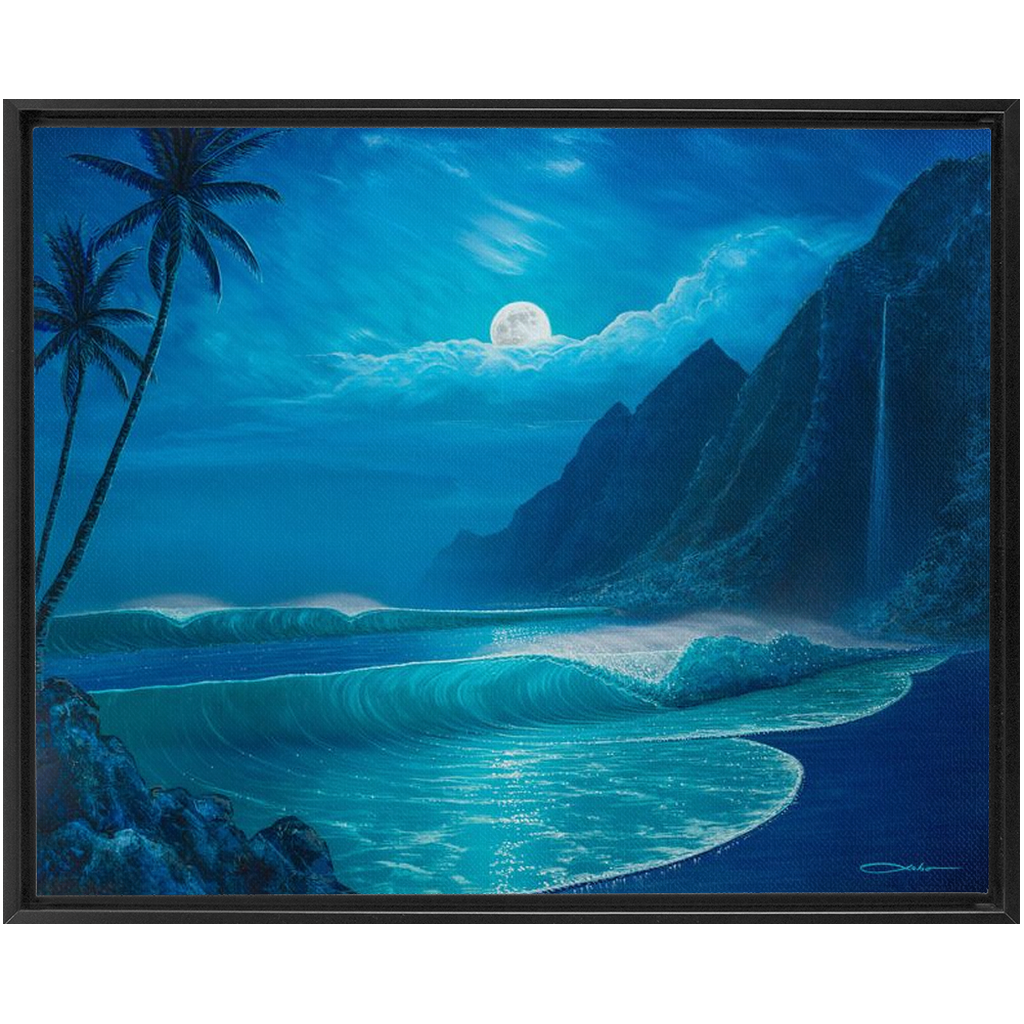 "Elegance Of The Moon" Framed Traditional Stretched Canvas