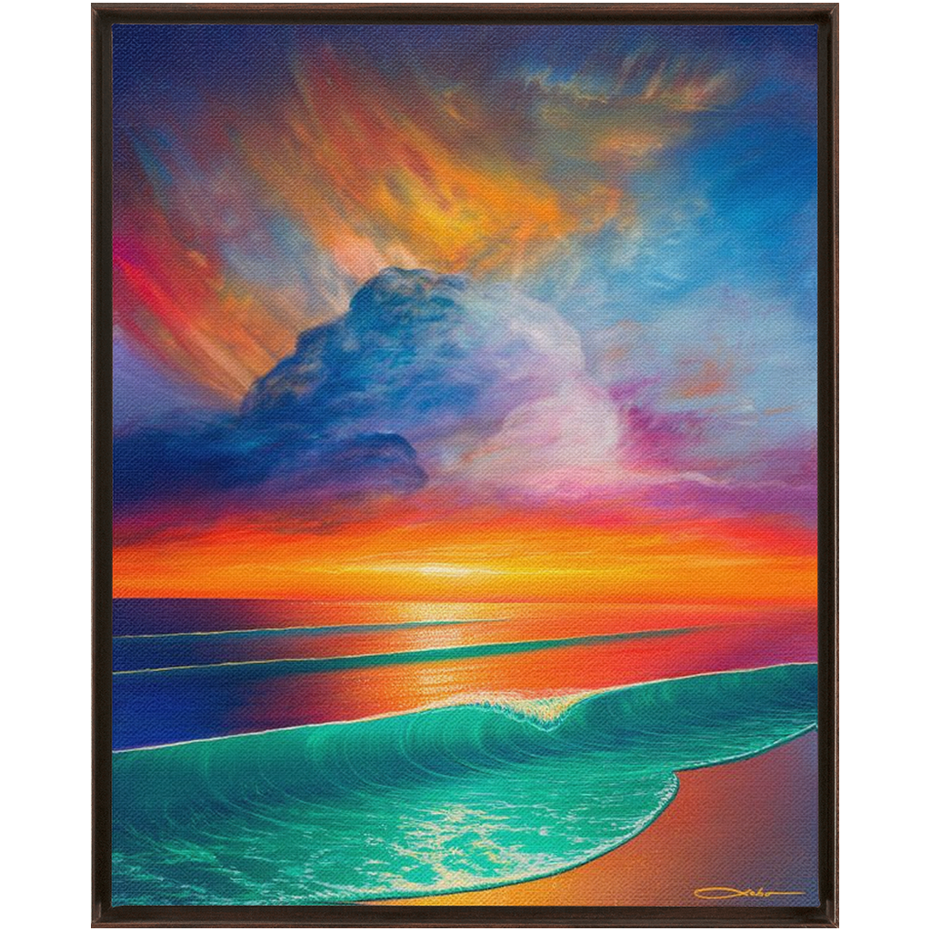 "Break Of Dawn" Framed Traditional Stretched Canvas