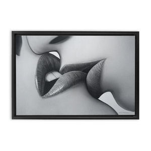 "The Kiss" Framed Traditional Stretched Canvas