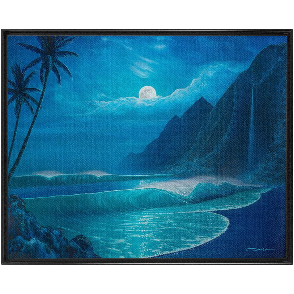 "Elegance Of The Moon" Framed Traditional Stretched Canvas