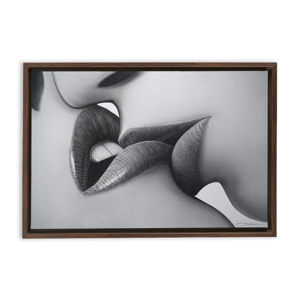 "The Kiss" Framed Traditional Stretched Canvas