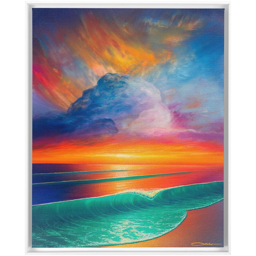 "Break Of Dawn" Framed Traditional Stretched Canvas