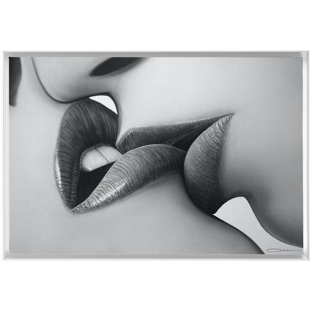 "The Kiss" Framed Traditional Stretched Canvas