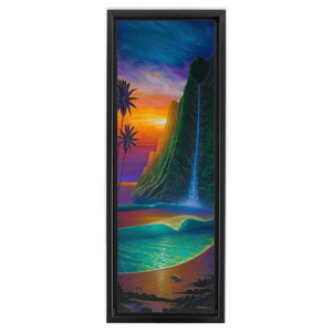 "Sunset At Mermaid Cove" Framed Traditional Stretched Canvas