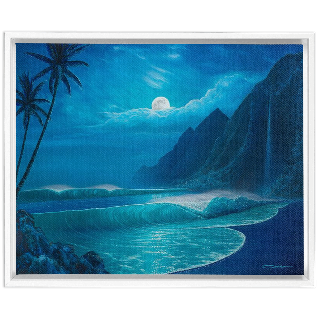 "Elegance Of The Moon" Framed Traditional Stretched Canvas